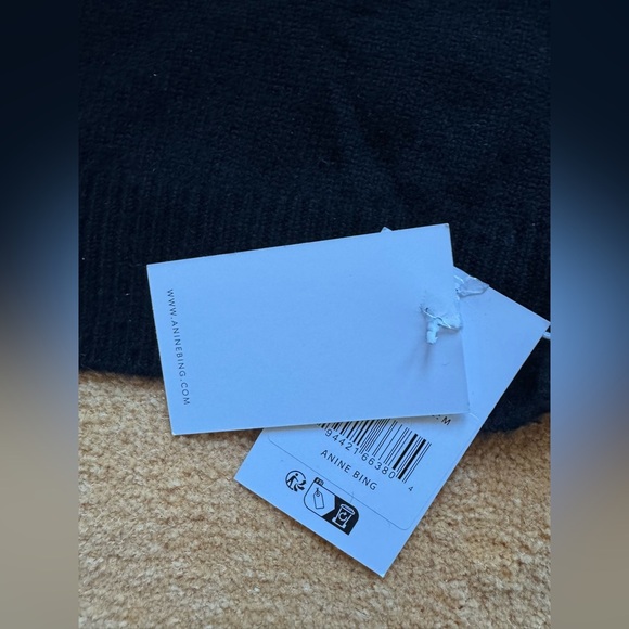 🍂NWT ANINE BING Lee Black Sweater 100% Cashmere - Picture 6 of 11